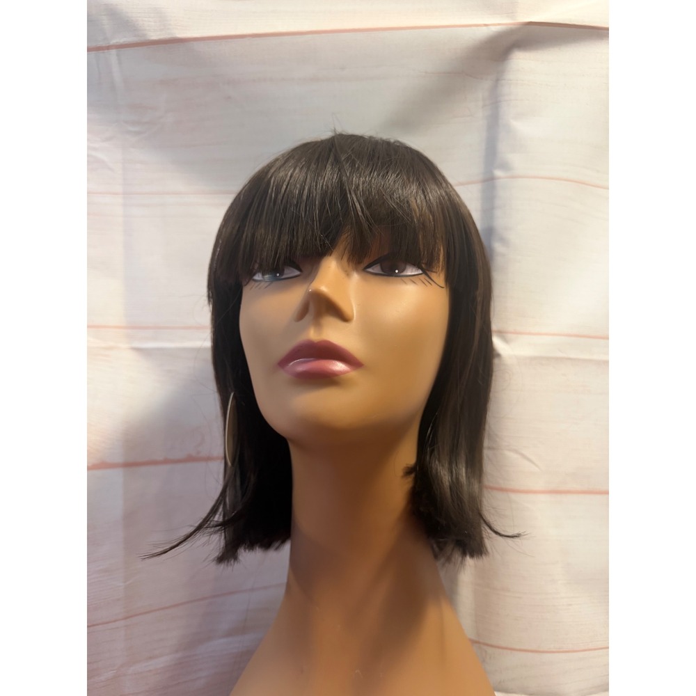 Brown wig with bangs